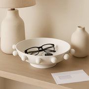 Decorative Bowl - White Iron Hobnail