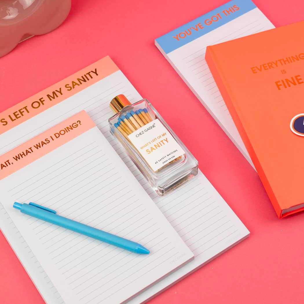 Wait, What Was I Doing? - Lined Notepad - Coral Pink - 65 perforated pages - 5x8 Notepads