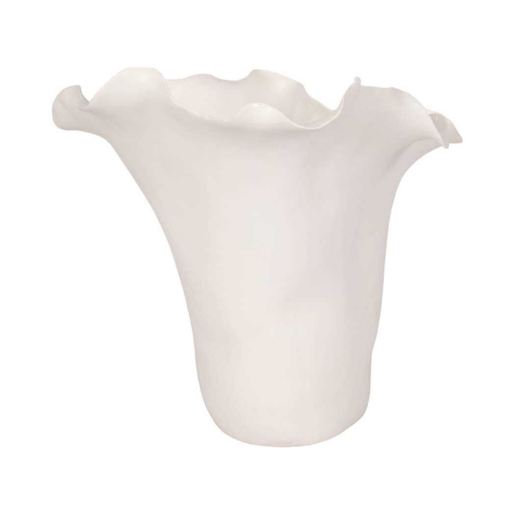 Ruffled Edge Ceramic Vase