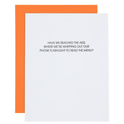 Years Old: Read Menu With Phone Flashlight - Funny Birthday Card Greeting Cards