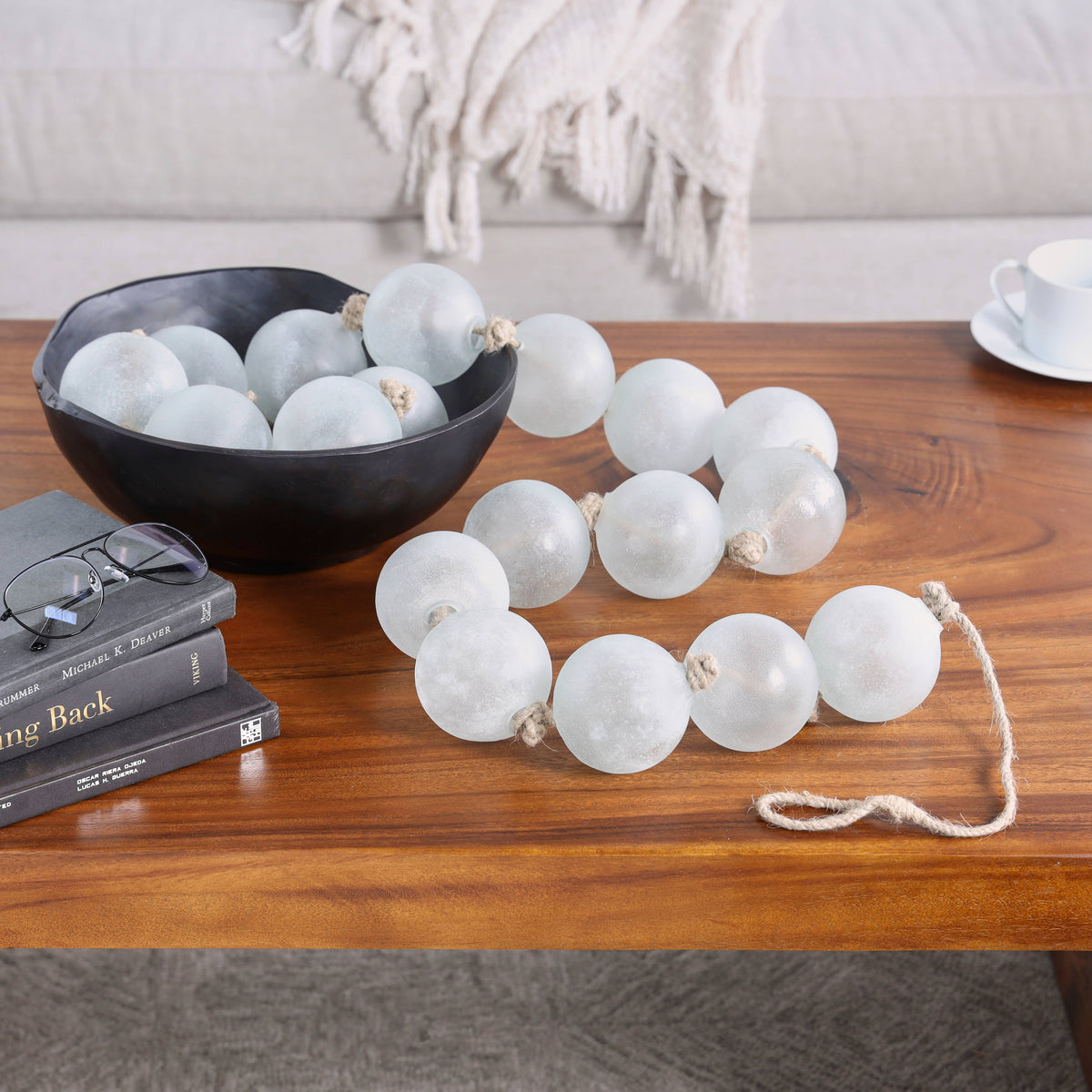 Coastal Glass Garland With Tassel