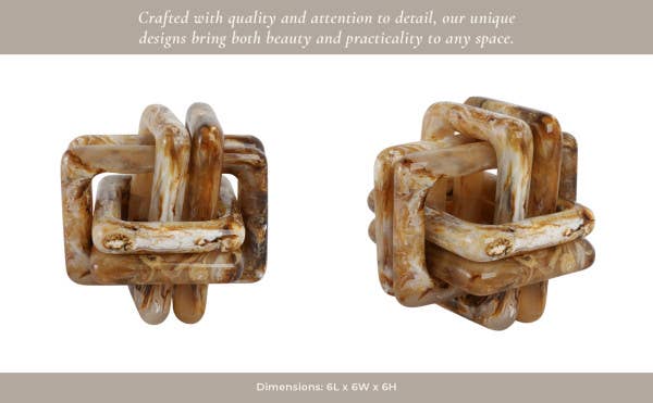 Resin Marbled Knot Sculpture