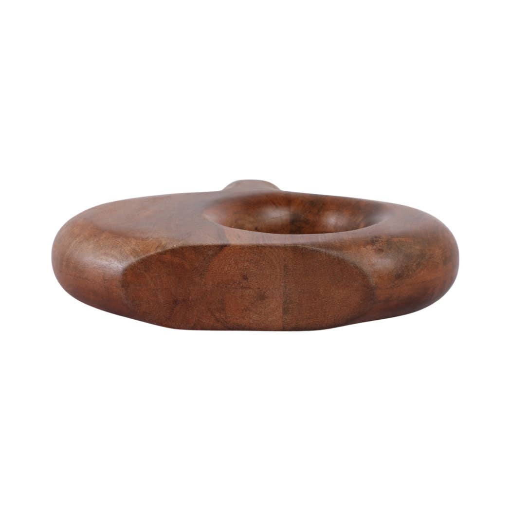 Mango Wood Round Cut-out Vase