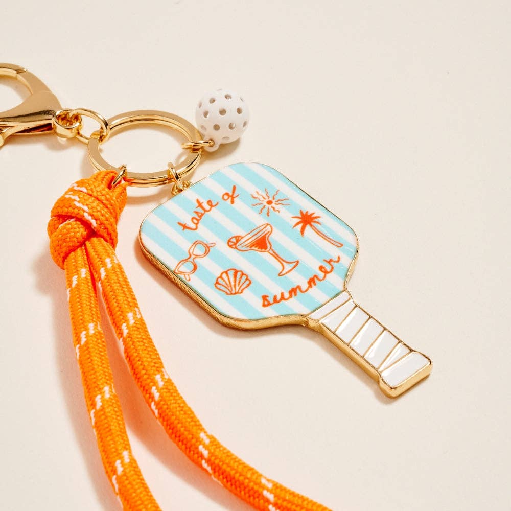Pickleball Paddle Bag Charm Keychain