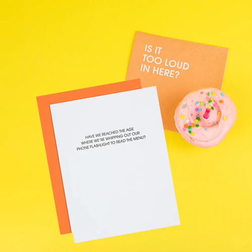 Years Old: Read Menu With Phone Flashlight - Funny Birthday Card Greeting Cards
