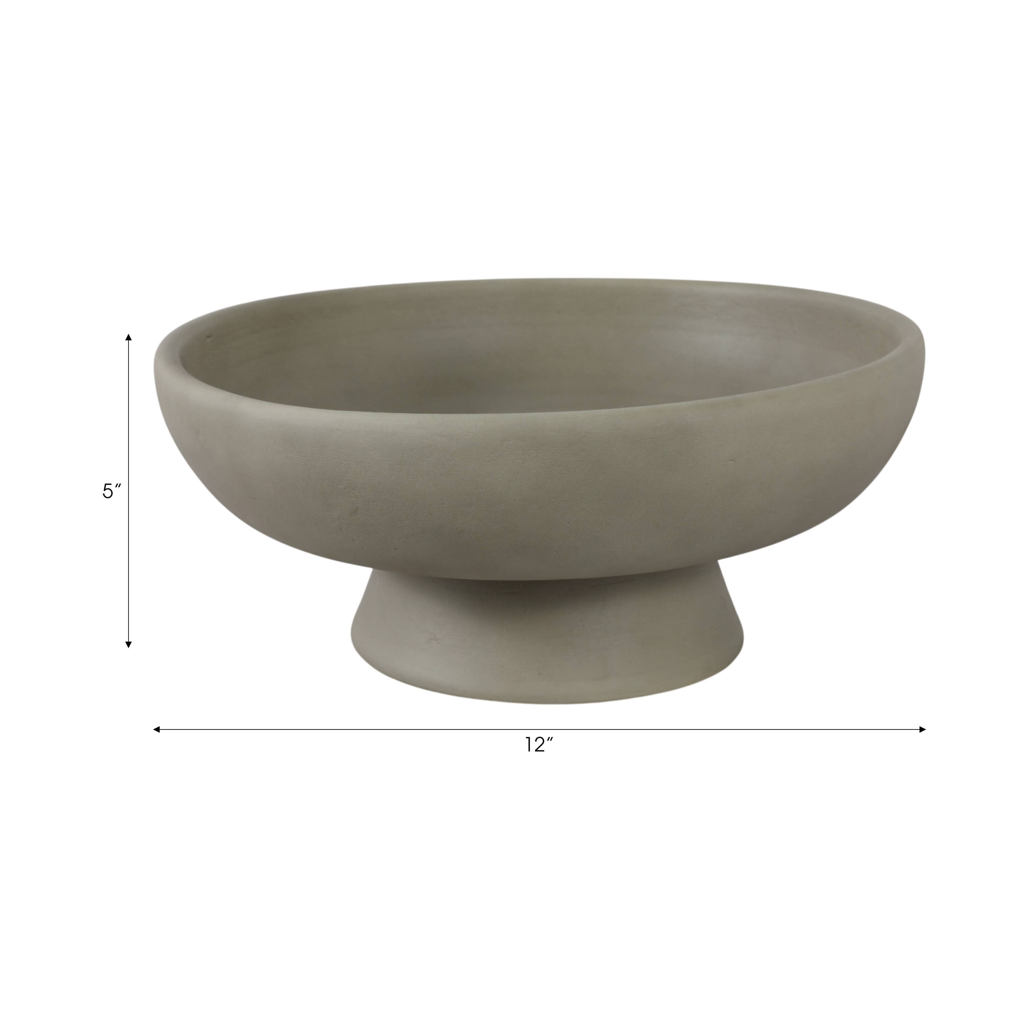 Sage Terracotta Pedestal Bowl