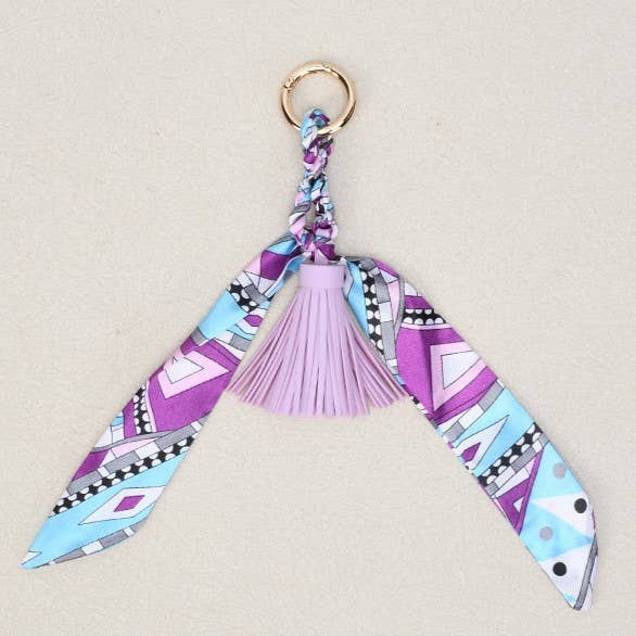 Boho Simple Scarf Tassel Bag Charm Keychain