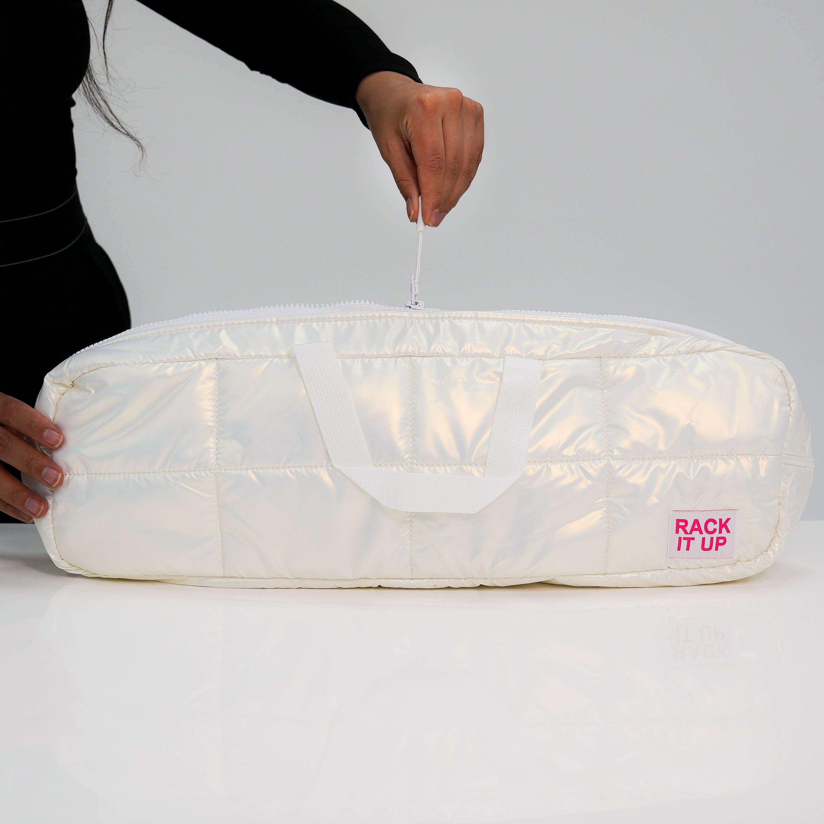 Rack It Up Metallic White Bag