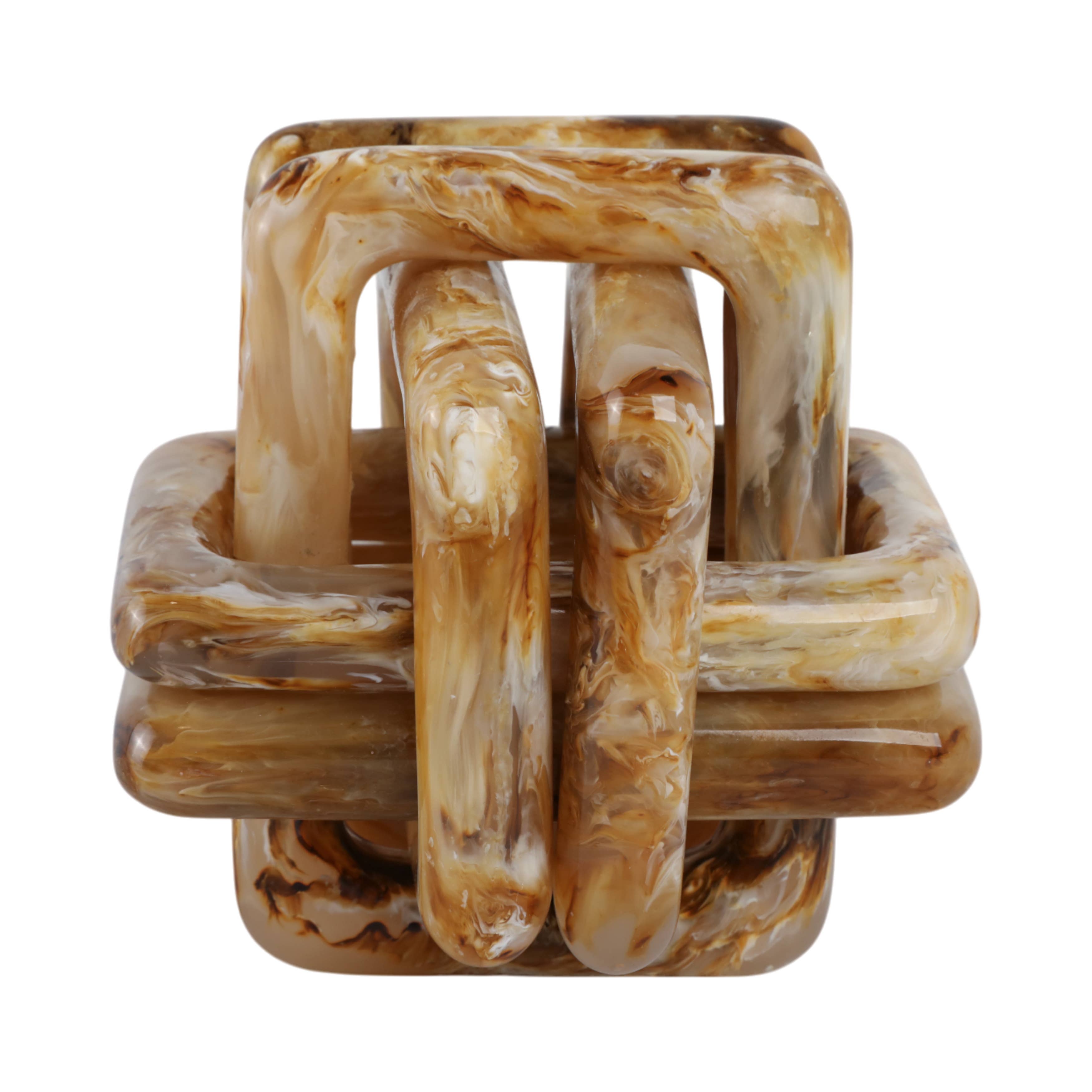 Resin Marbled Knot Sculpture
