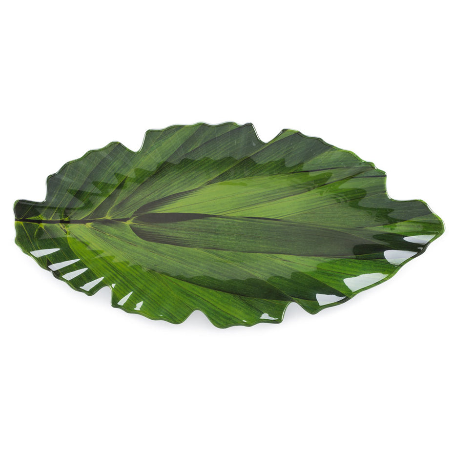 Zen Green Melamine Leaf Platter