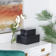 Black MOP/Shell Handmade Decorative Box with Hinged Lid Decorative Boxes