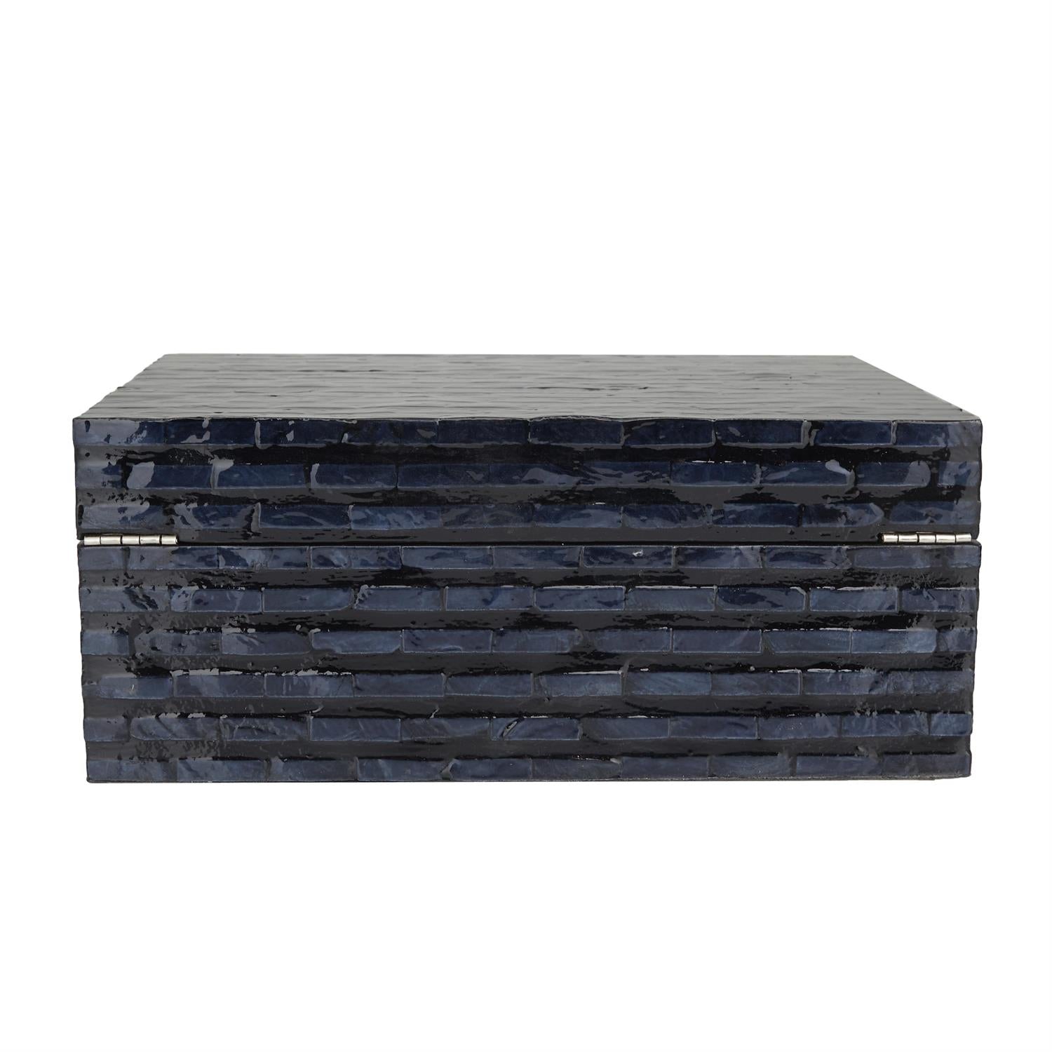 Black MOP/Shell Handmade Decorative Box with Hinged Lid Decorative Boxes