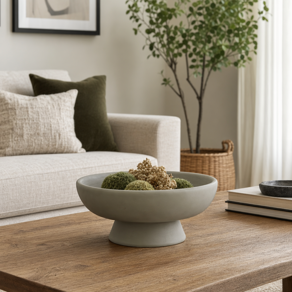 Sage Terracotta Pedestal Bowl