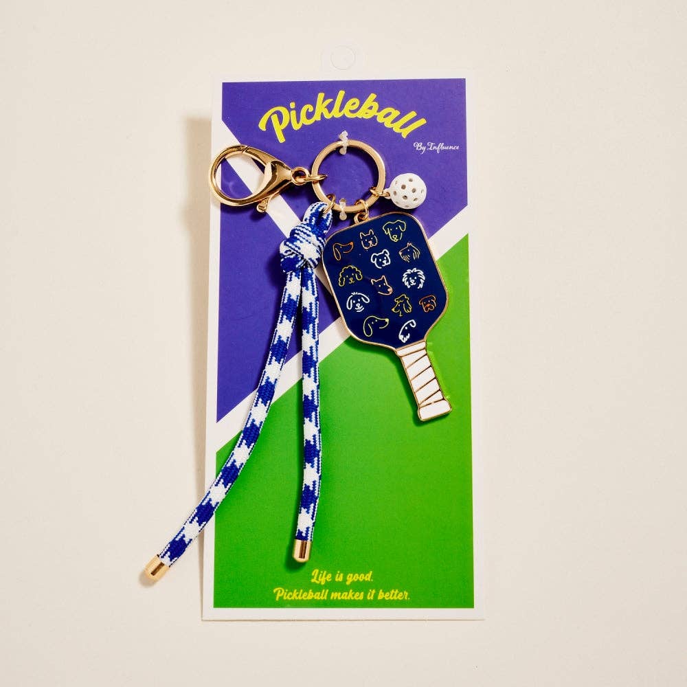Pickleball Paddle Bag Charm Keychain