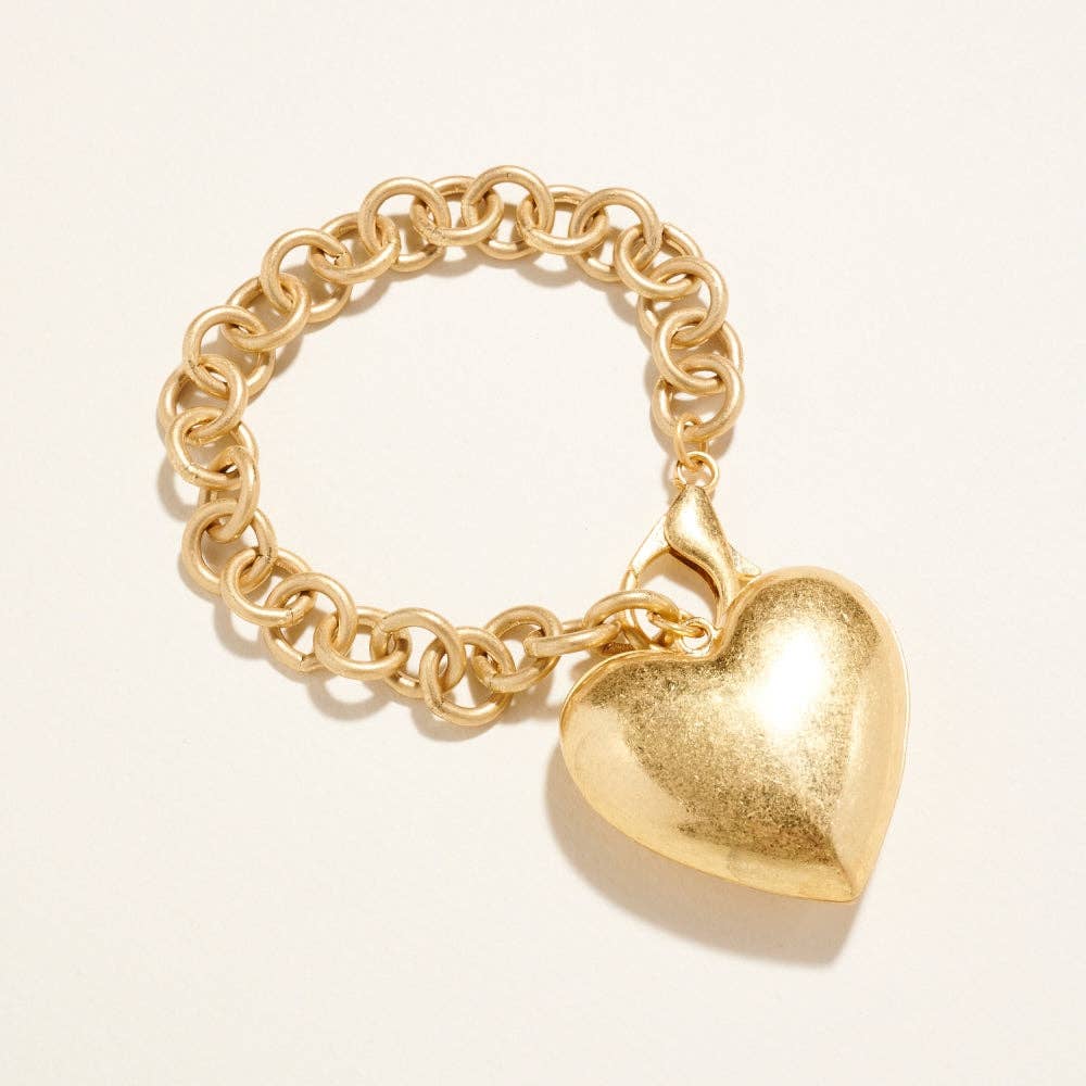 Metal Puffy Heart Keychain Bagcharm