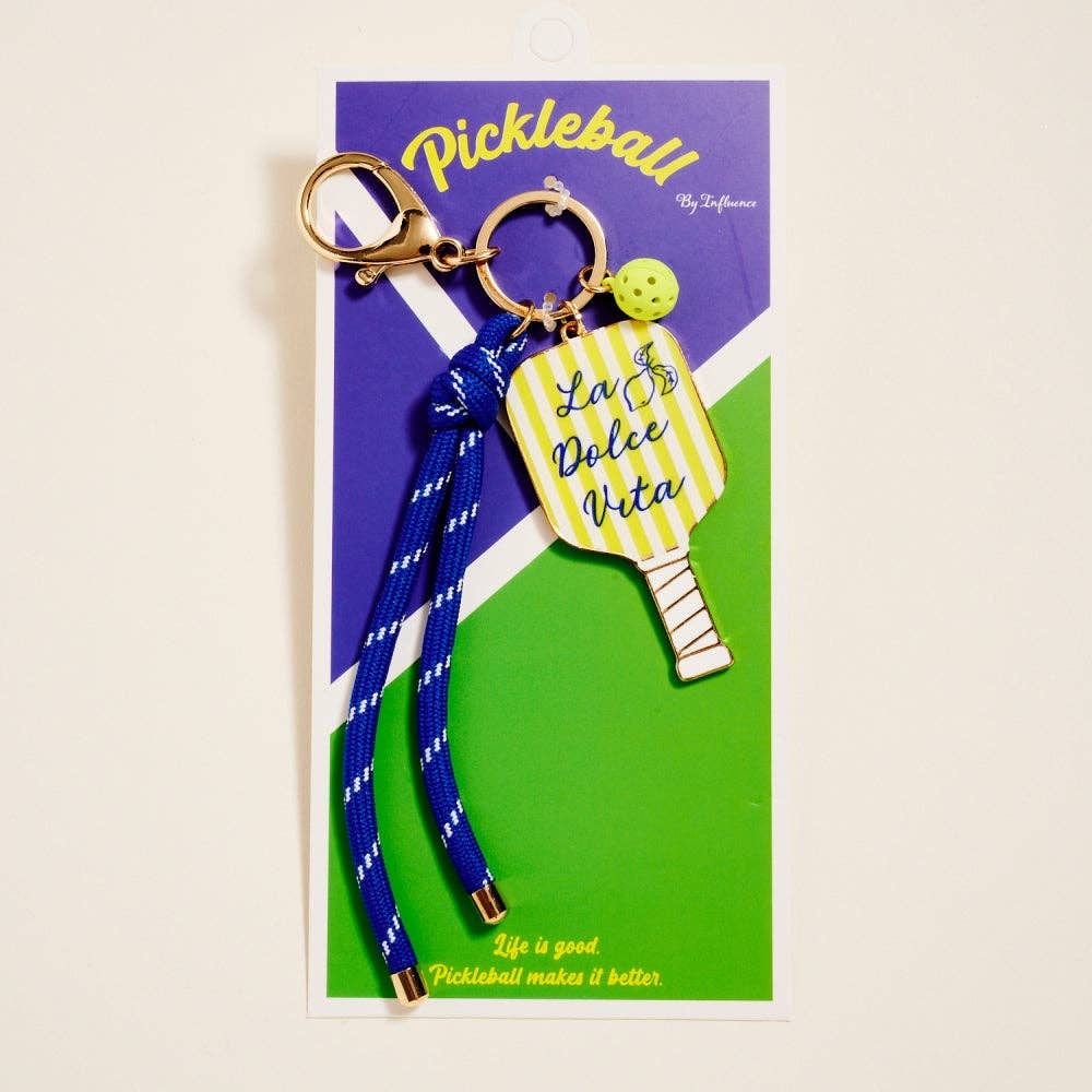 Pickleball Paddle Bag Charm Keychain