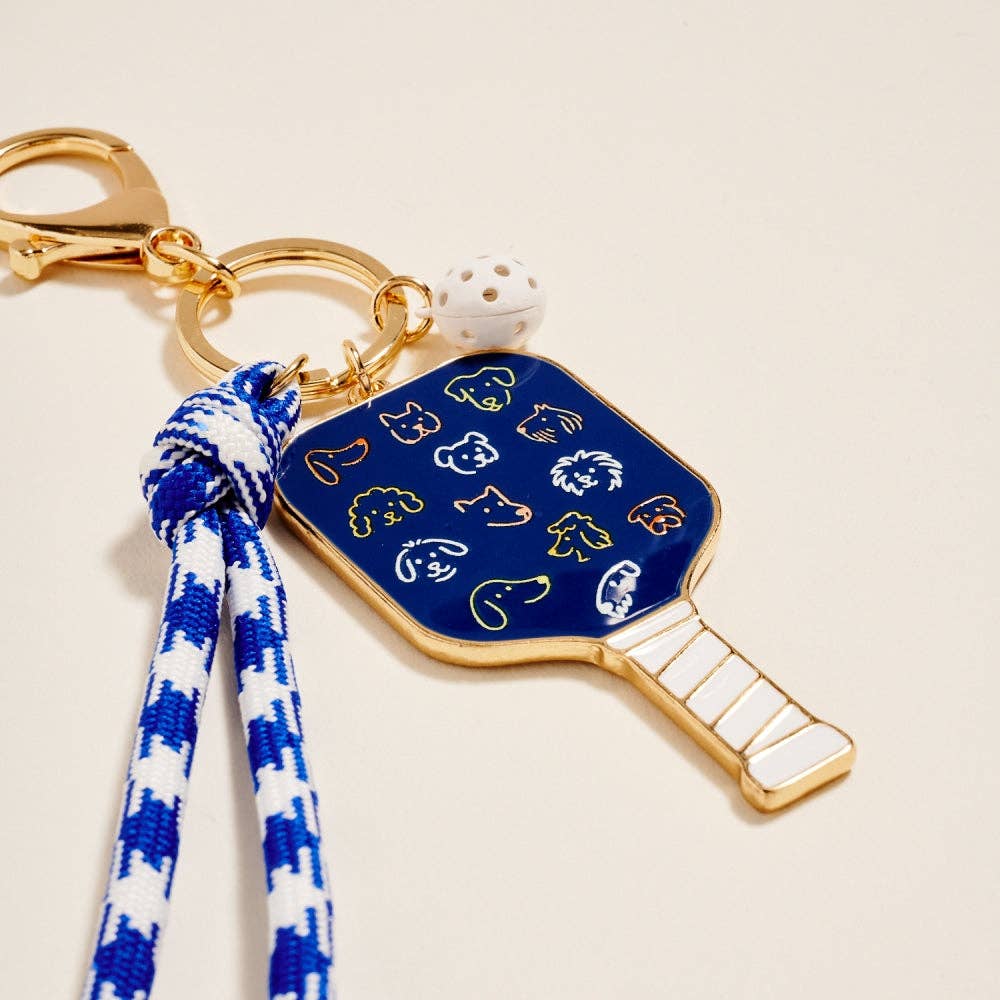 Pickleball Paddle Bag Charm Keychain