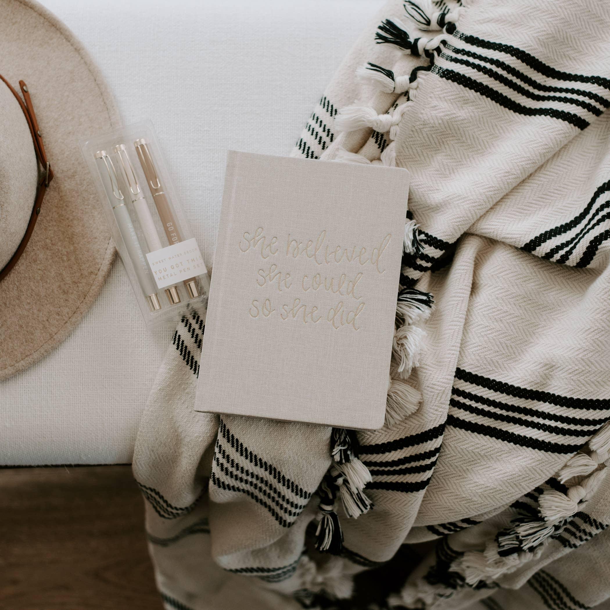 She Believed She Could Fabric Journal - Home Decor & Gifts Journals