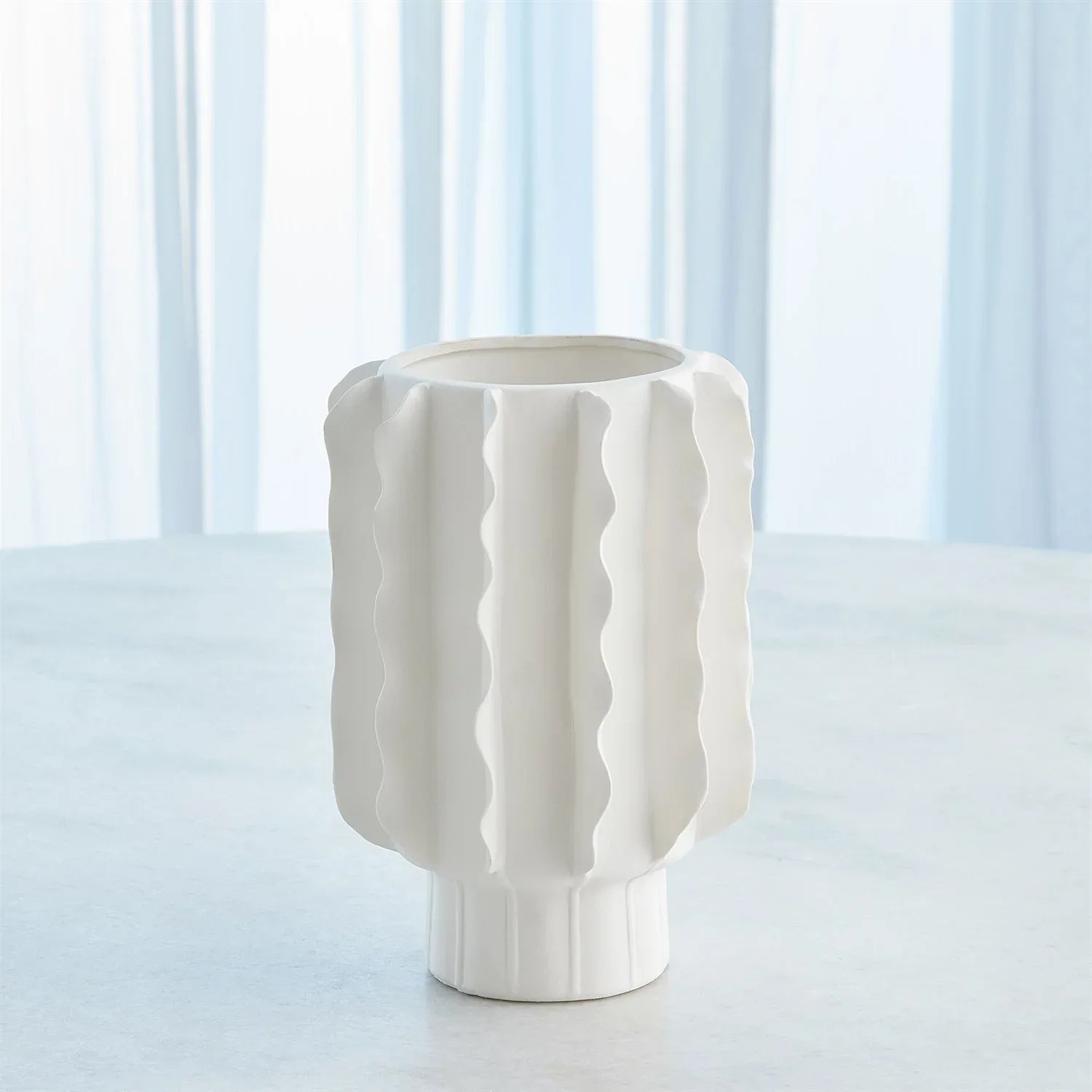 Matte White Vallon Vase Decorative Vases