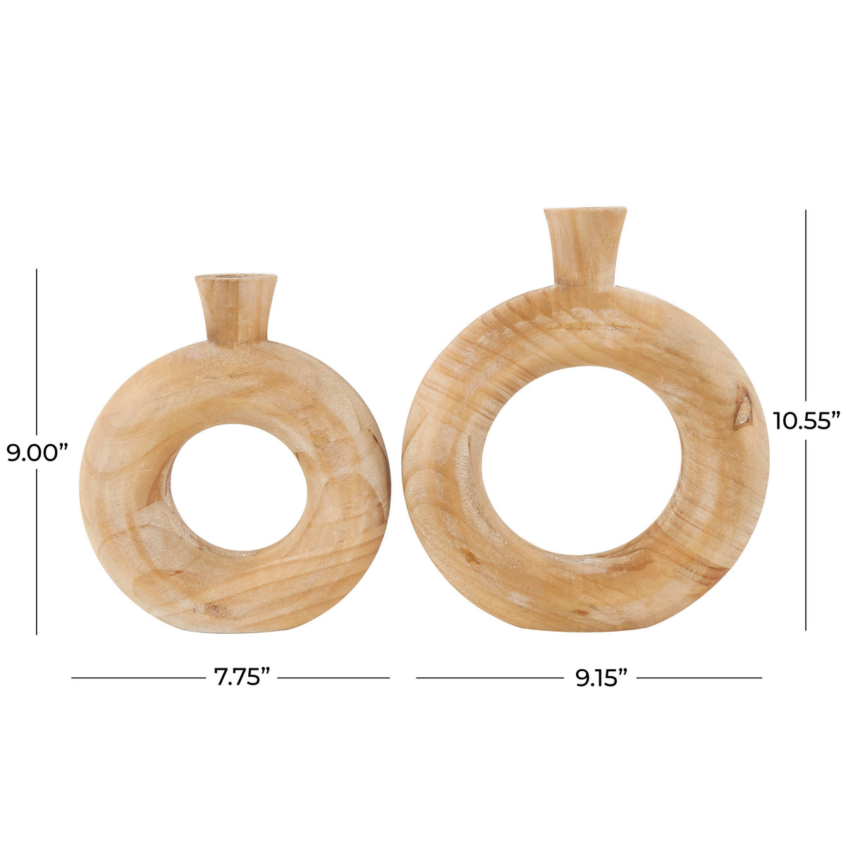 Vianney Wood Vase Set