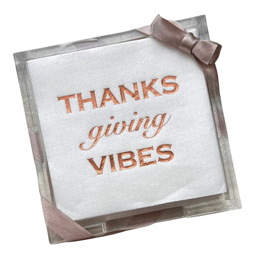 Thanksgiving Acrylic Cocktail Napkin Hostess Set Thanksgiving Vibes Cocktail Napkins