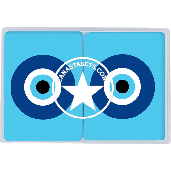 Cards-plastic playing cards 2 decks together Evil Eye design