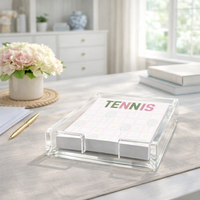 Notepad in Acrylic Holder, Tennis