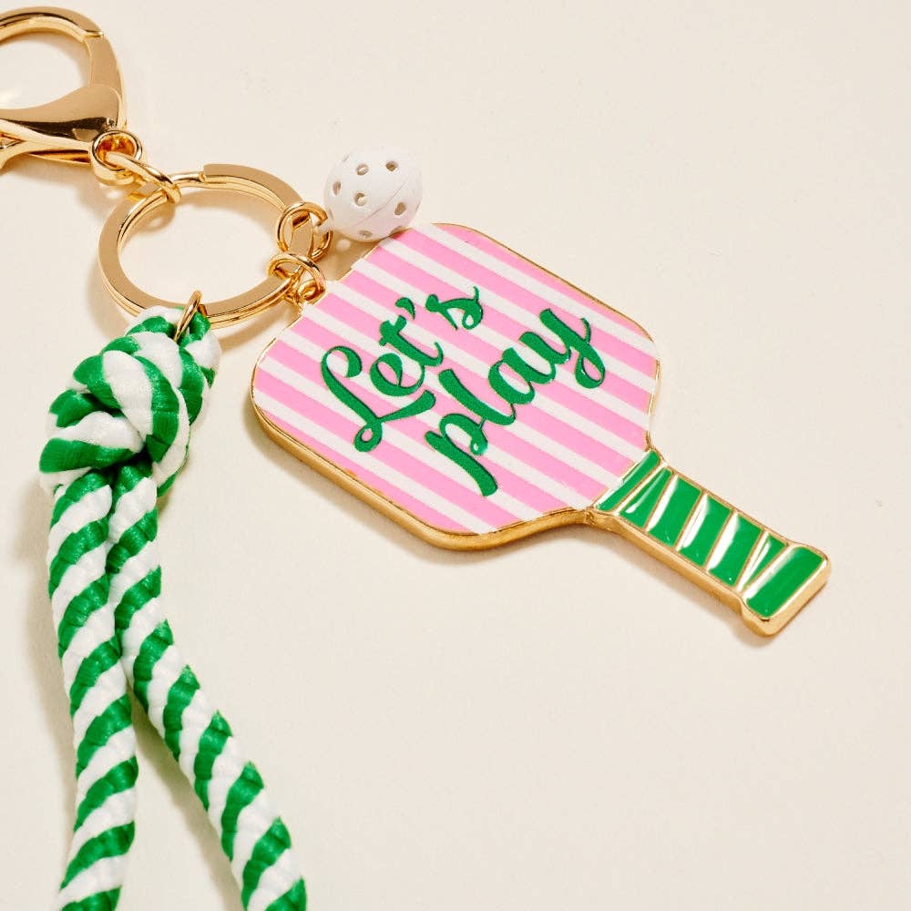 Pickleball Paddle Bag Charm Keychain