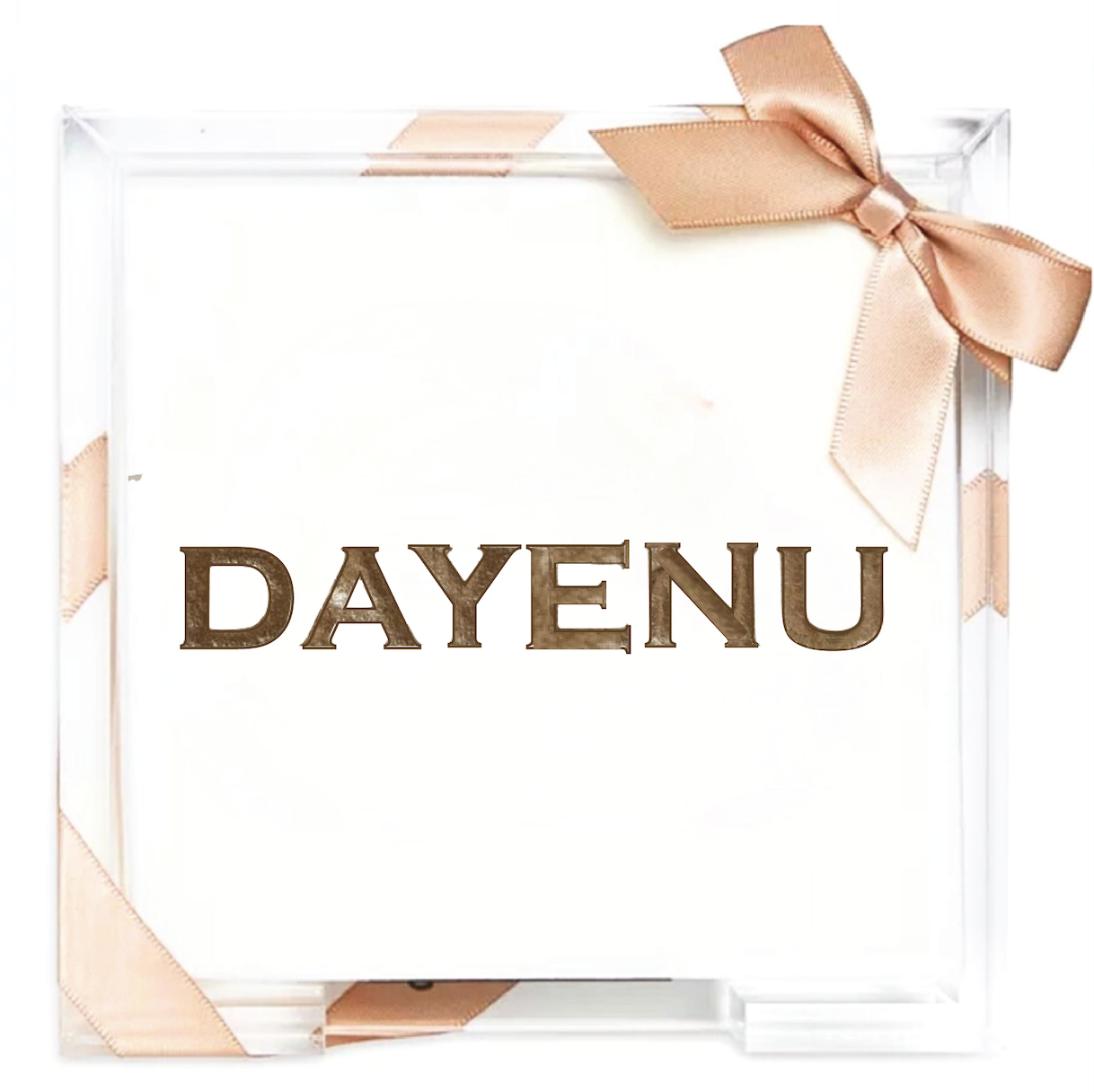 Judaica Acrylic Cocktail Napkin Hostess Set Dayenu Cocktail Napkins