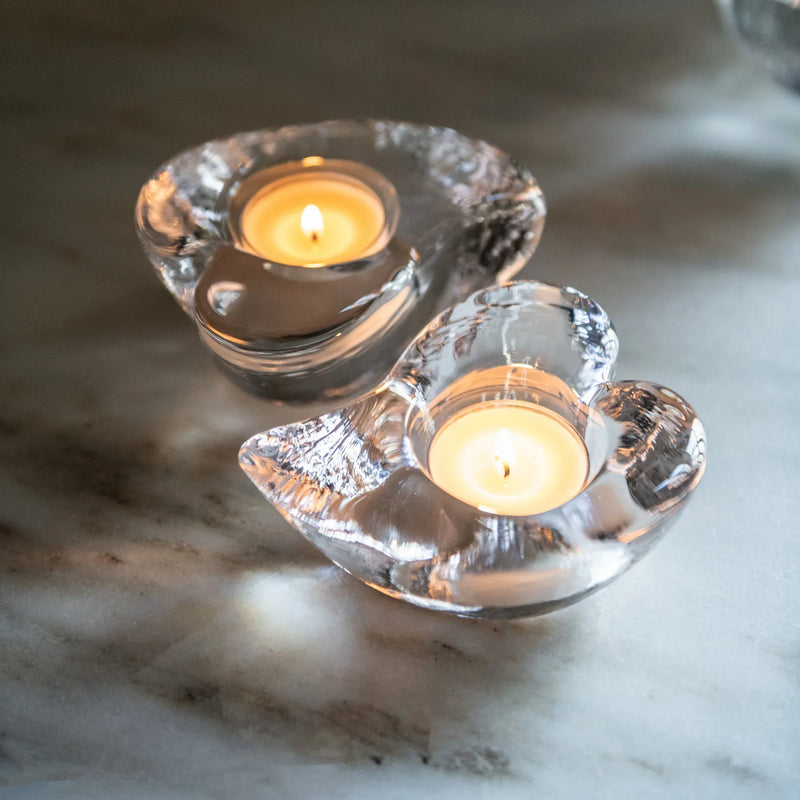 Twist Heart Tealight Set Of 2 Votives, Hurricanes & Candleholders