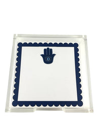 Notepad in Acrylic Holder, Hamsa