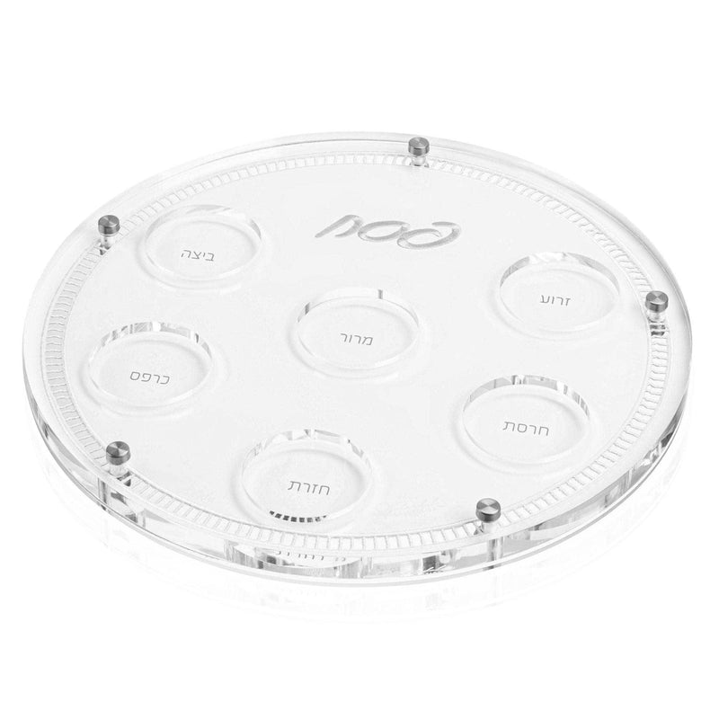 Hemstitch Seder Plate Silver Judaica