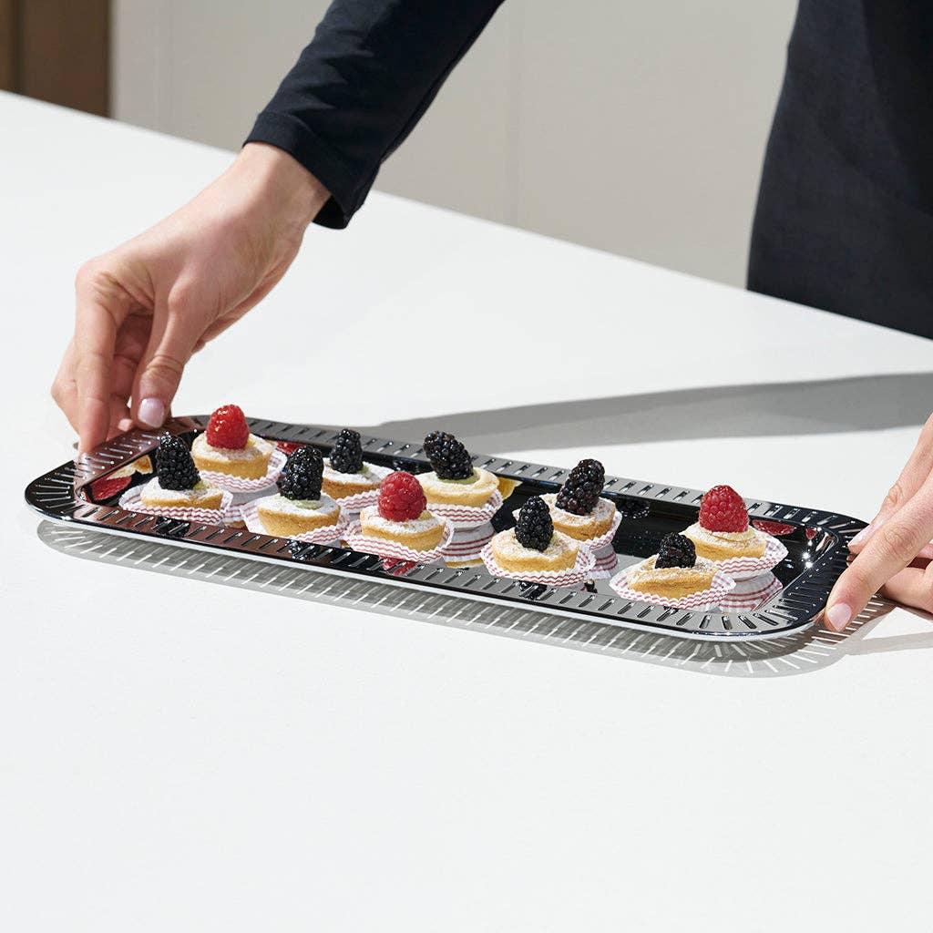 Striations Small Rectangle Serving Tray Serving Tray
