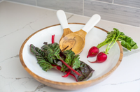 Mango Wood Salad Serving Bowl & Servers