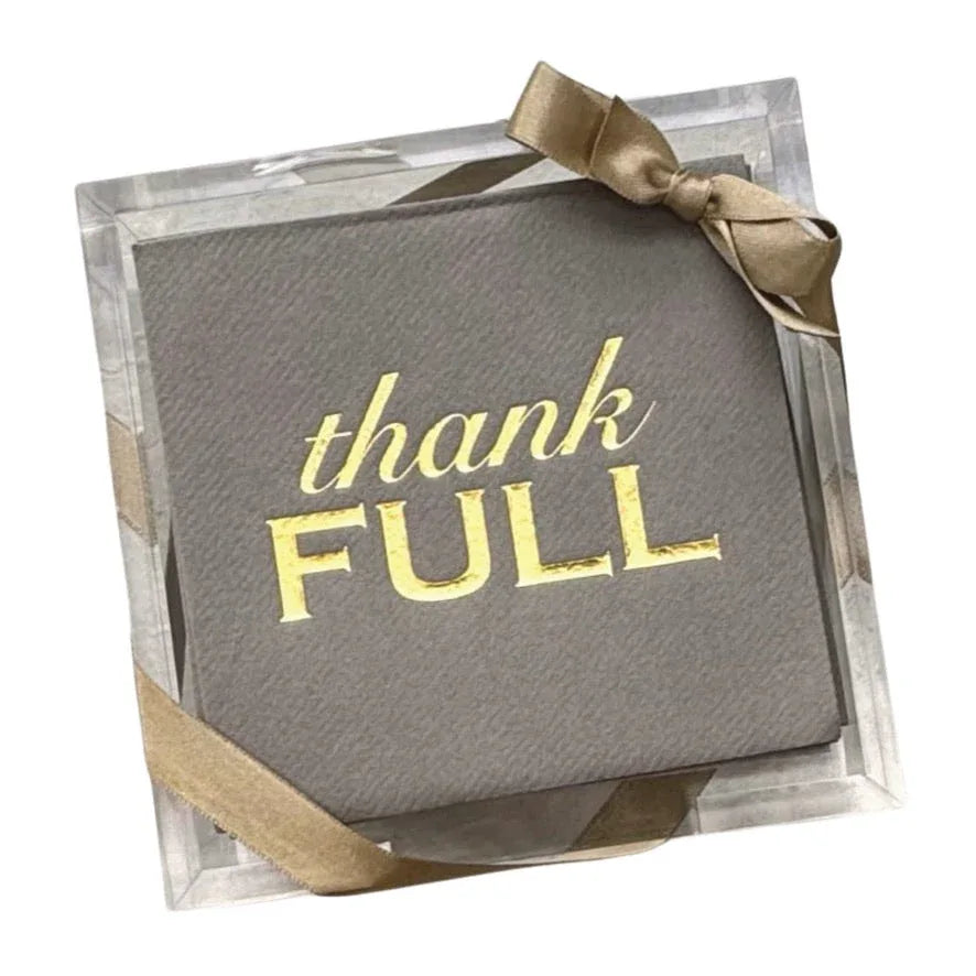 Thanksgiving Acrylic Cocktail Napkin Hostess Set Thank Full Cocktail Napkins