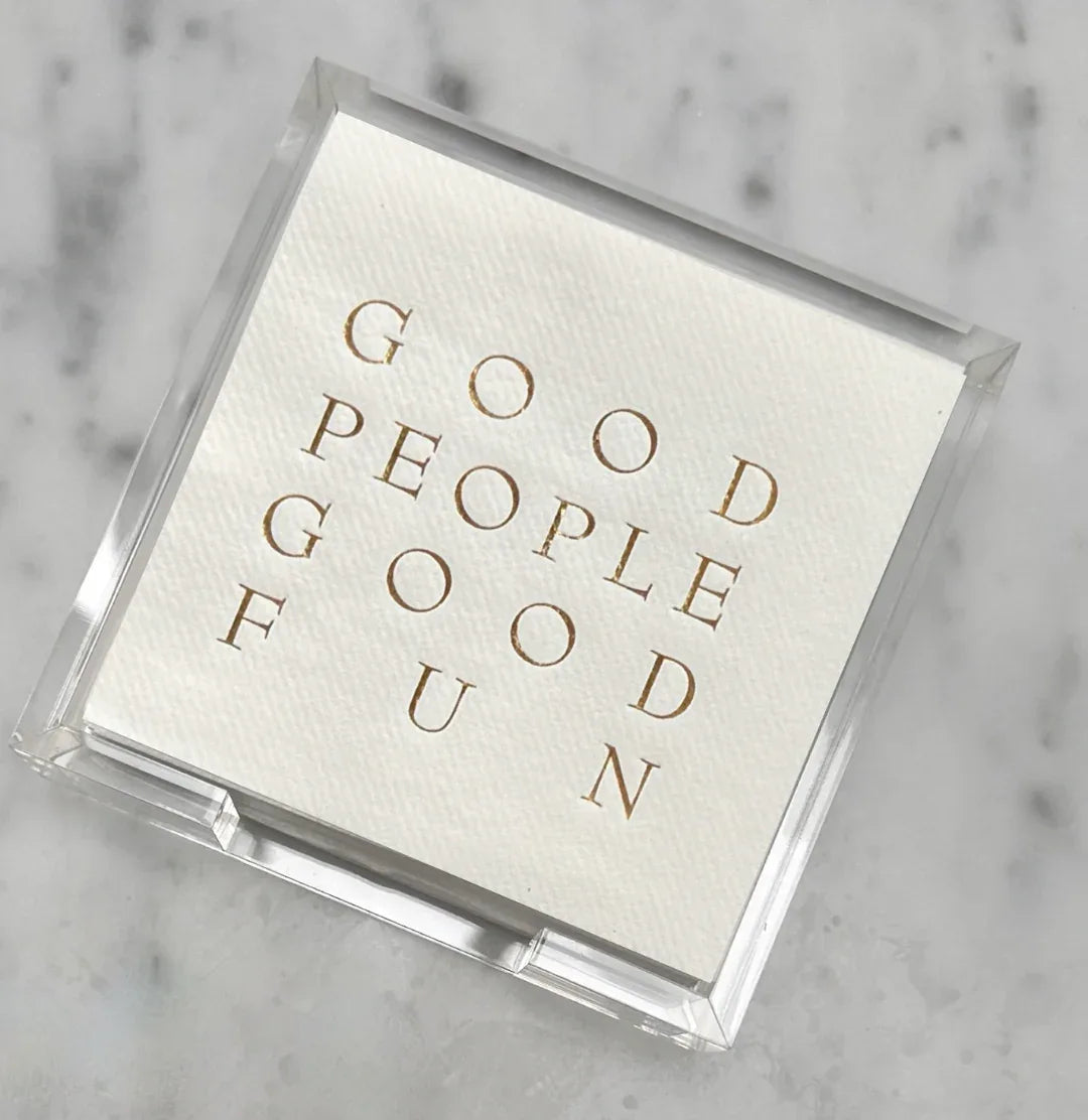 Acrylic Cocktail Napkin Hostess Set Good People Good Fun Cocktail Napkins