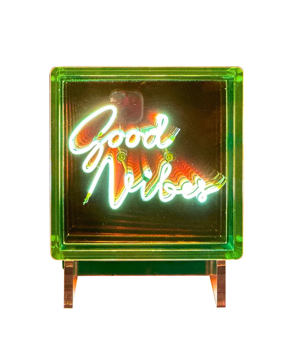 Acrylic Neon Infinity Cube Good Vibes Decor