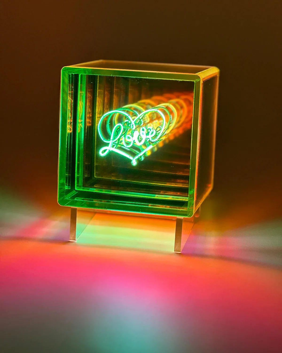 love Acrylic Neon Infinity Cube Decor