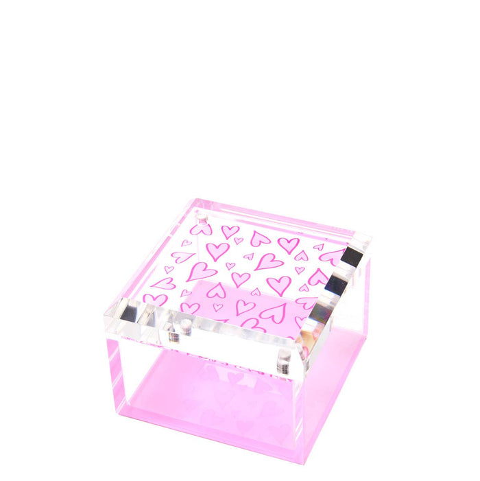 Photo Box 4"x4" Pink Heart Accessories/Dishes/Gifts