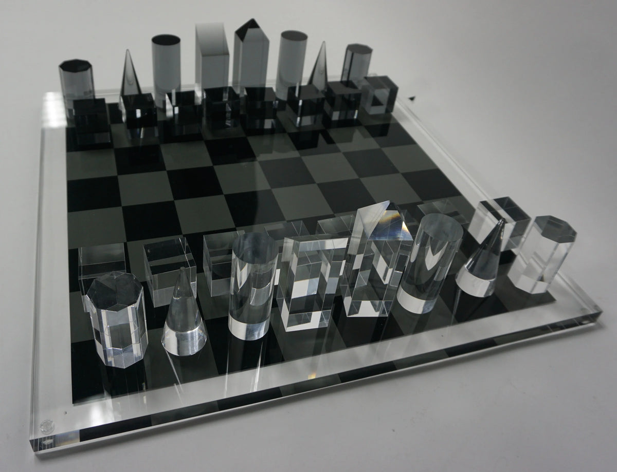 Modern Black and white futuristic Acrylic Chess Set Game