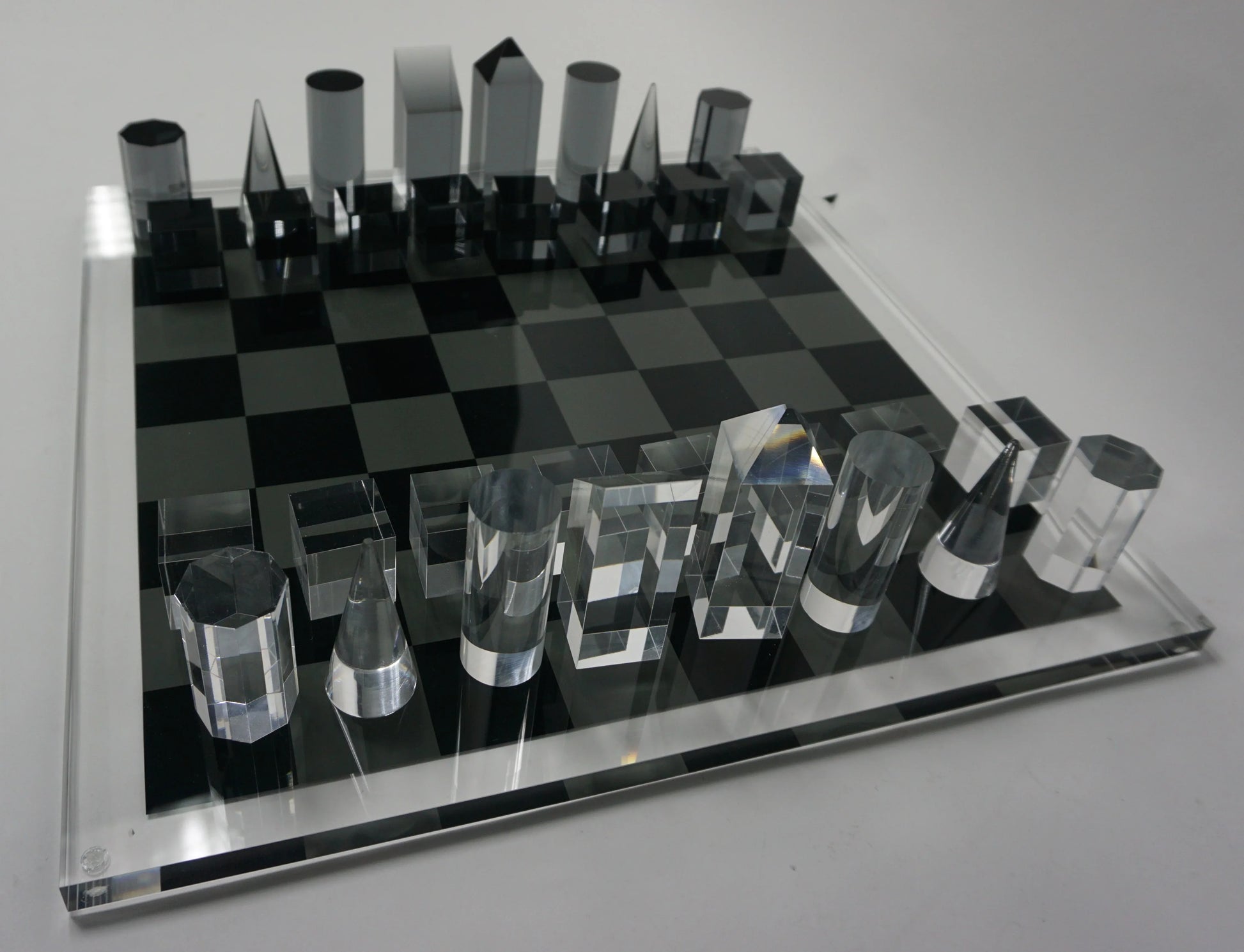 Modern Black and white futuristic Acrylic Chess Set Game
