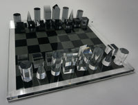 Modern Black and white futuristic Acrylic Chess Set Game