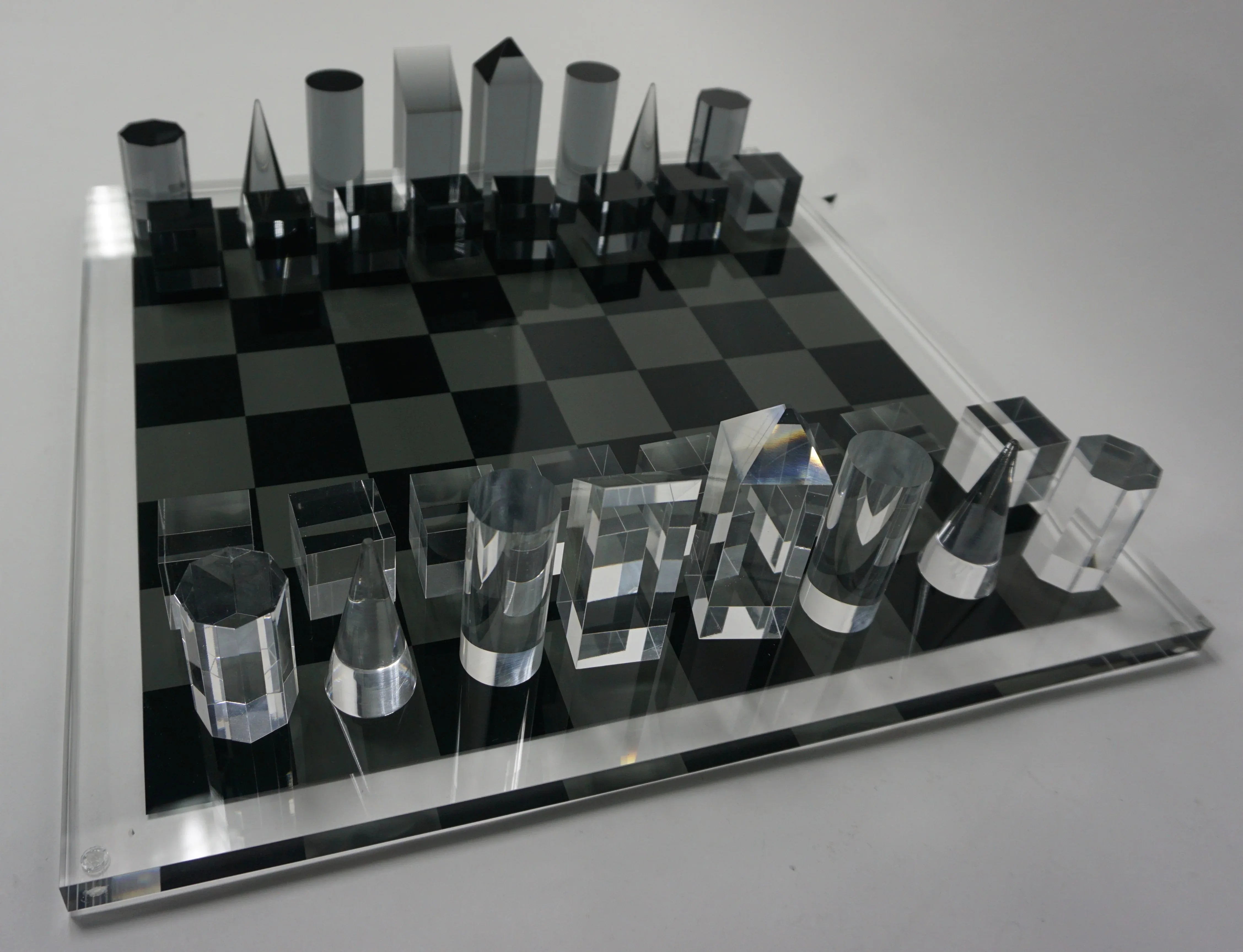 Modern Black and white futuristic Acrylic Chess Set Game