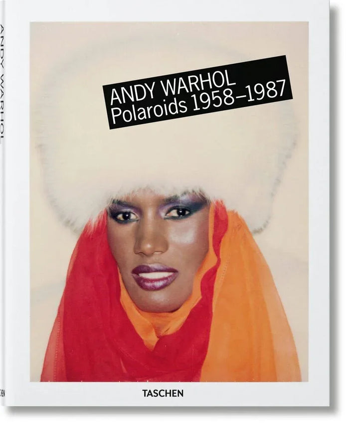Andy Warhol Polaroids 1958-1987 pocket edition book cover with colorful Warhol portrait