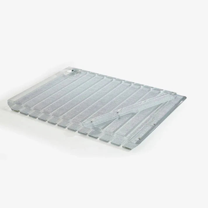 Striped Challah Board Silver Challah Board