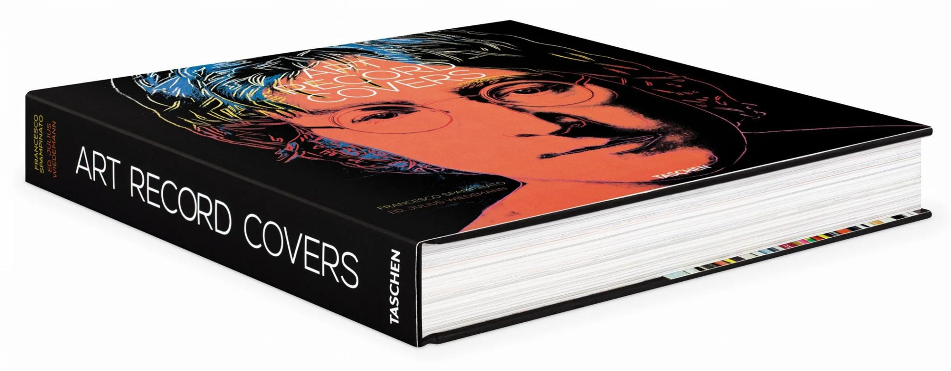 Book titled 'Art Record Covers' with a colorful design on the cover