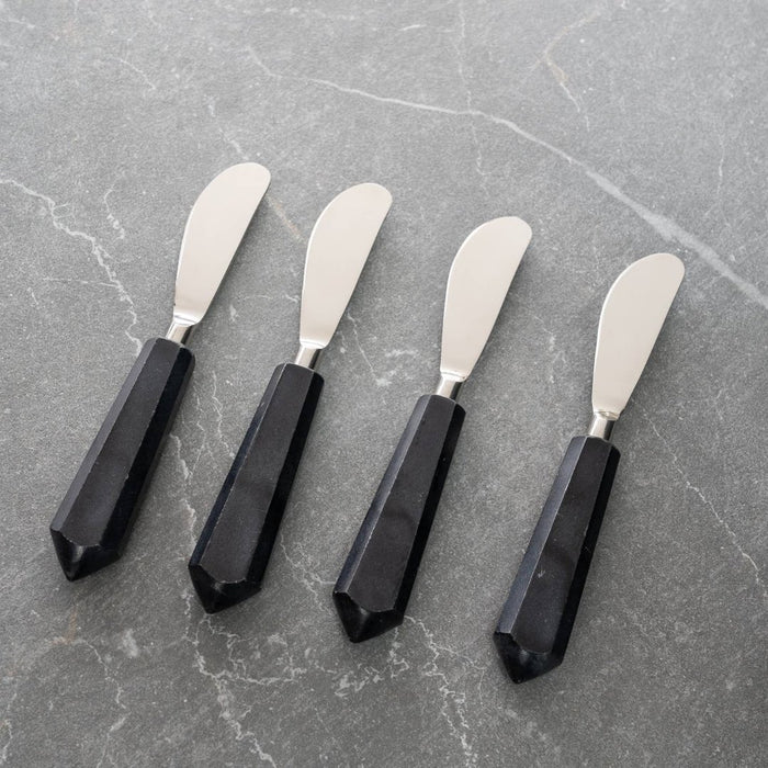 Black Marble Stone Spreaders Set of 4.