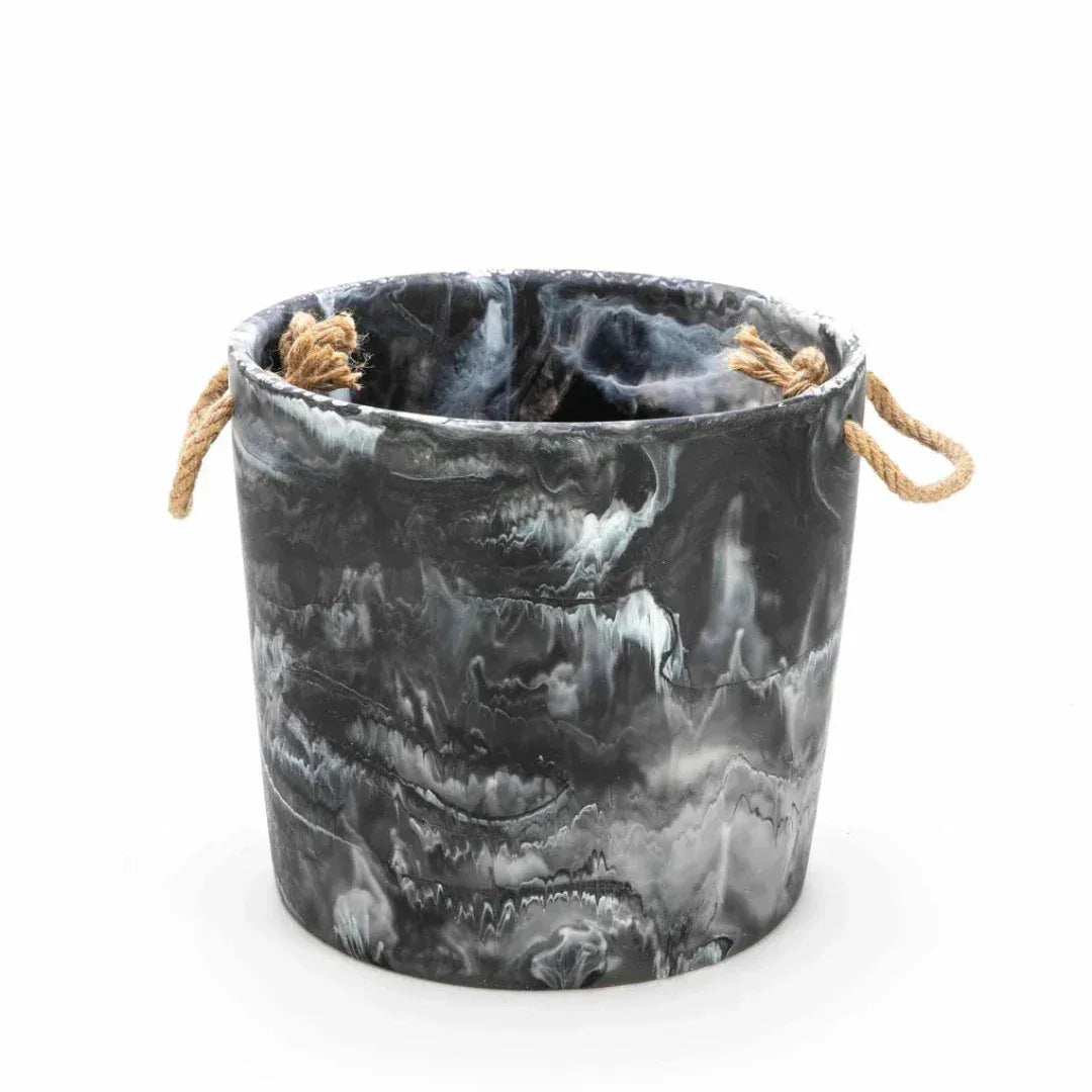 Resin Ice Bucket Black Swirl Ice Bucket