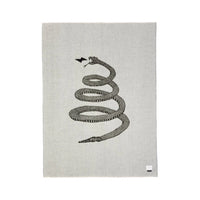 Peyote Rattlesnake Light Grey/Dark Grey throw with ivory stitching. 