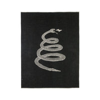 Peyote Rattlesnake black/grey throw with ivory stitching.  